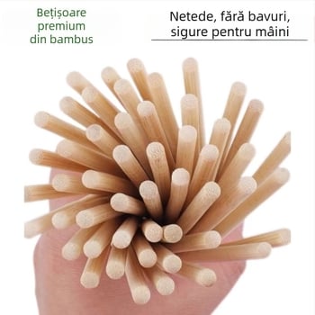 Bețișoare de bambus de unică folosință, cu folie roșie, 100 bucăți, biodegradabile, compatibile cu microunde