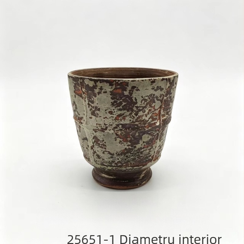 Vase ceramice rezistente la temperaturi înalte, suporturi de birou în stil wabi-sabi pentru plante verzi și suculente, design vintage inspirat Zen