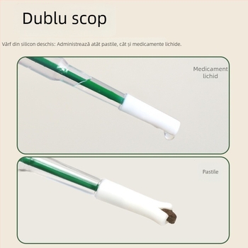 Dispozitiv de administrare a medicamentelor pentru animale de companie (pisici și câini), dozator de tablete în stil seringa pentru lichide și capsule