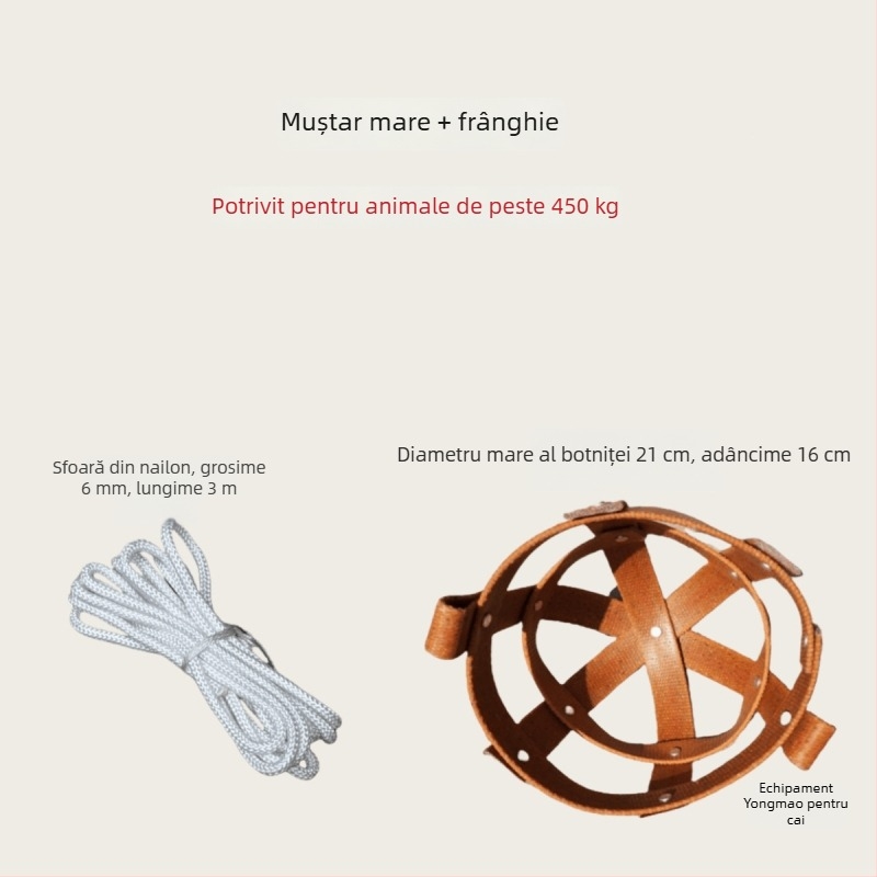 Botă pentru cai și vite, protecție a gurii, rezistentă la abraziune