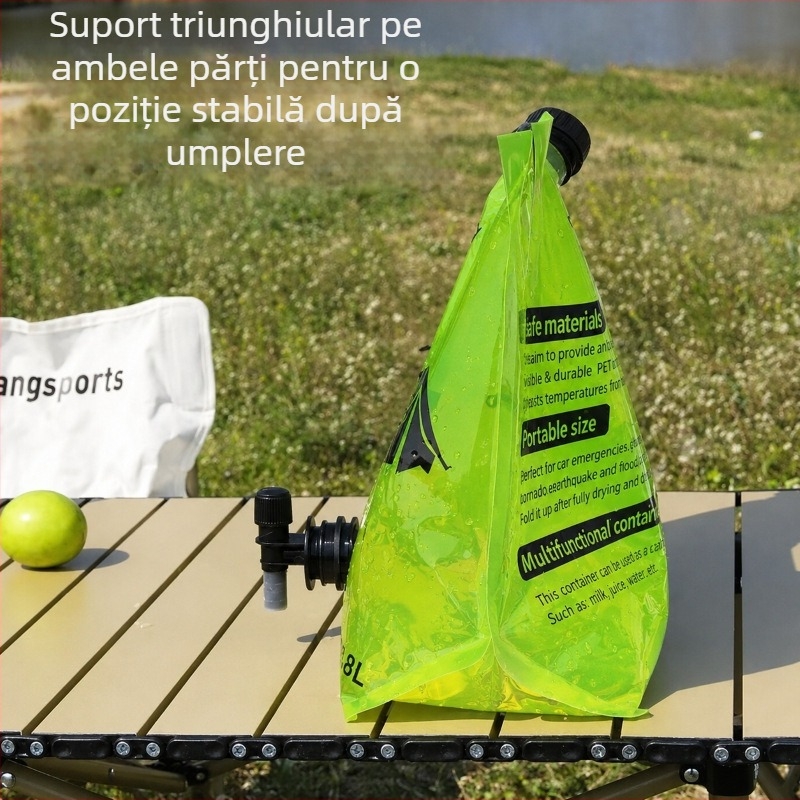 Geantă de apă pentru exterior, 8L, pliabilă și ușoară, cu robinet, pentru apă potabilă, sucuri și băuturi – recipient portabil pentru camping