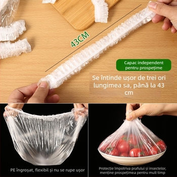 Set de folie alimentară de unică folosință pentru conservare, cu gură etanșă pentru bol