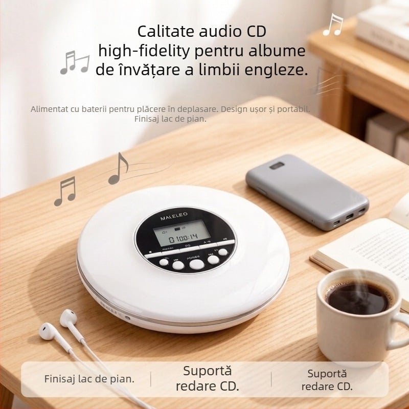 KC-706 CD player portabil cu Bluetooth, MP3 și repetor în limba engleză