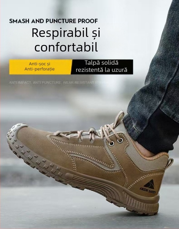 Pantofi de protecție izolați 10 kV pentru bărbați, anti zdrobire și anti perforare, ușori și respirabili, cu vârf din plastic-otel pentru prevenirea electrocutării