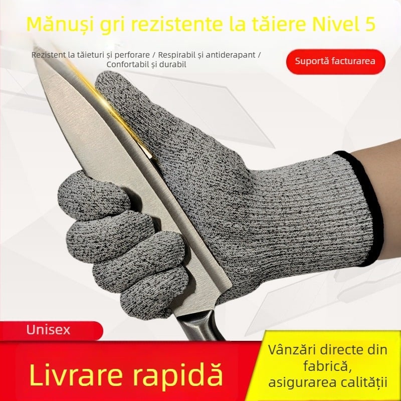 Good Helper Mănuși de lucru protectoare 13-Gauge, cinci niveluri, pentru grădinărit, reparații auto și alte activități, rezistente la tăiere și uzură
