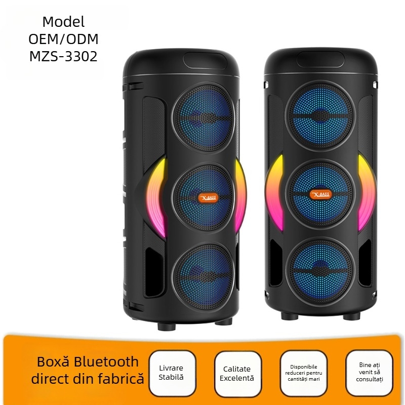 Difuzor Bluetooth RGB MZS-3302, 3 inch, wireless pentru exterior