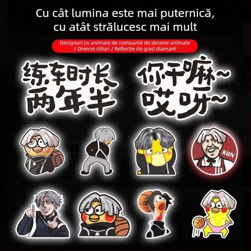 CXK Autocolant reflectorizant pentru mașină, exclusiv pentru fanii IKUN – Personalizat, creativ pentru vehicule electrice