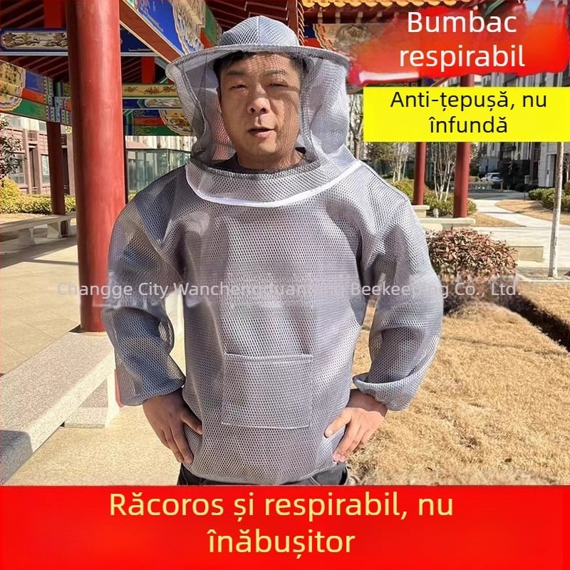 Costum de apicultor jumătate de corp, 3D respirabil, protecție împotriva înțepăturilor