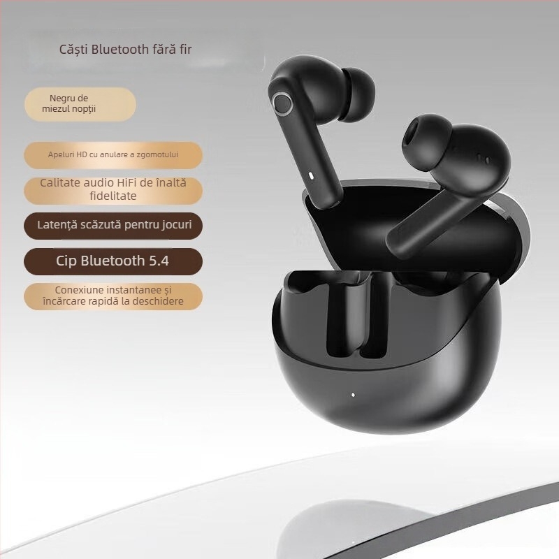 Căști Bluetooth pentru gaming cu latență redusă, design semi in-ear, reducere a zgomotului pentru apeluri, durată mare de viață a bateriei, S12