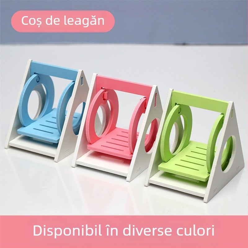 Leagăn de podea pentru hamster în cușcă — jucărie pentru rozătoare mici