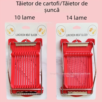 Tăietor multifuncțional pentru șuncă, cartofi, ouă și banane, cu lame în 10 și 14 rânduri