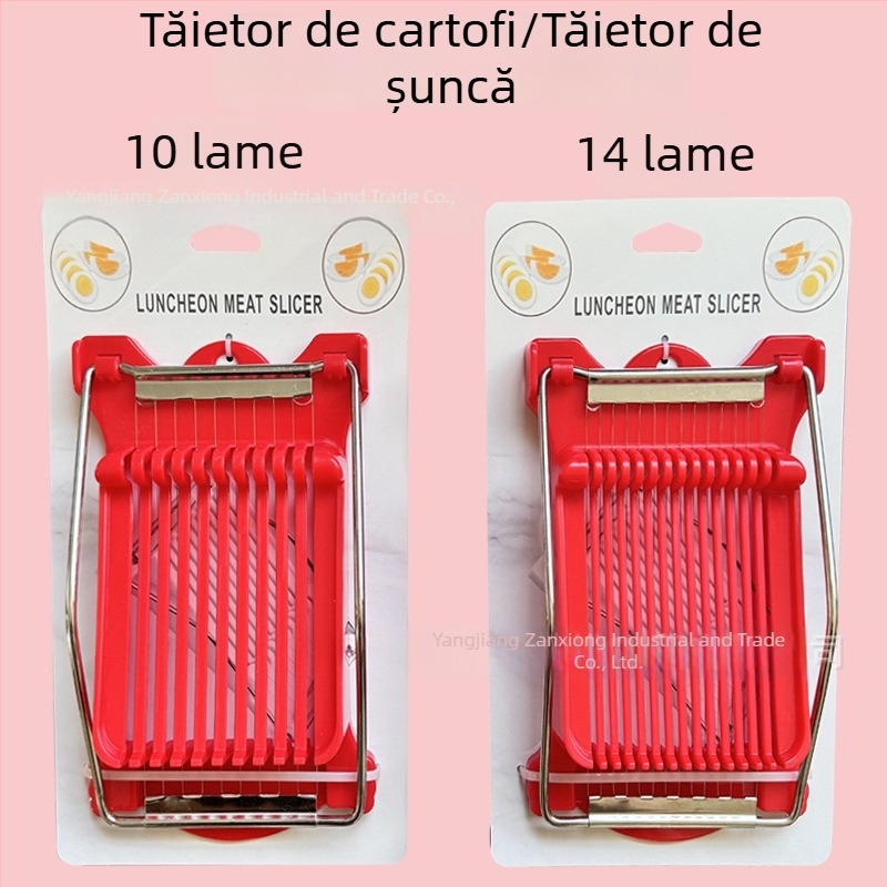 Tăietor multifuncțional pentru șuncă, cartofi, ouă și banane, cu lame în 10 și 14 rânduri