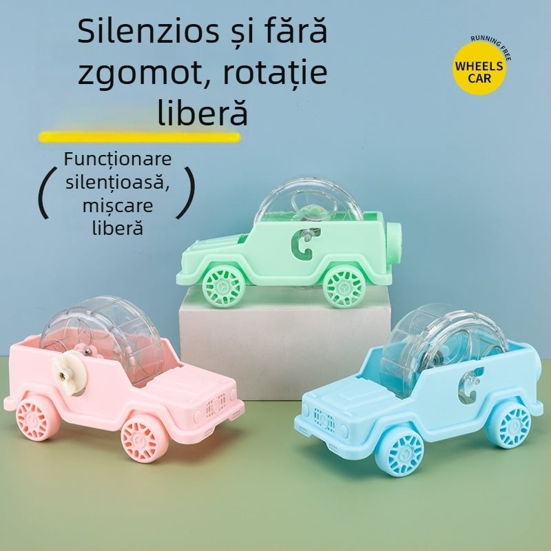 Roata de alergat pentru hamster, în formă de mașinuță, jucărie din plastic