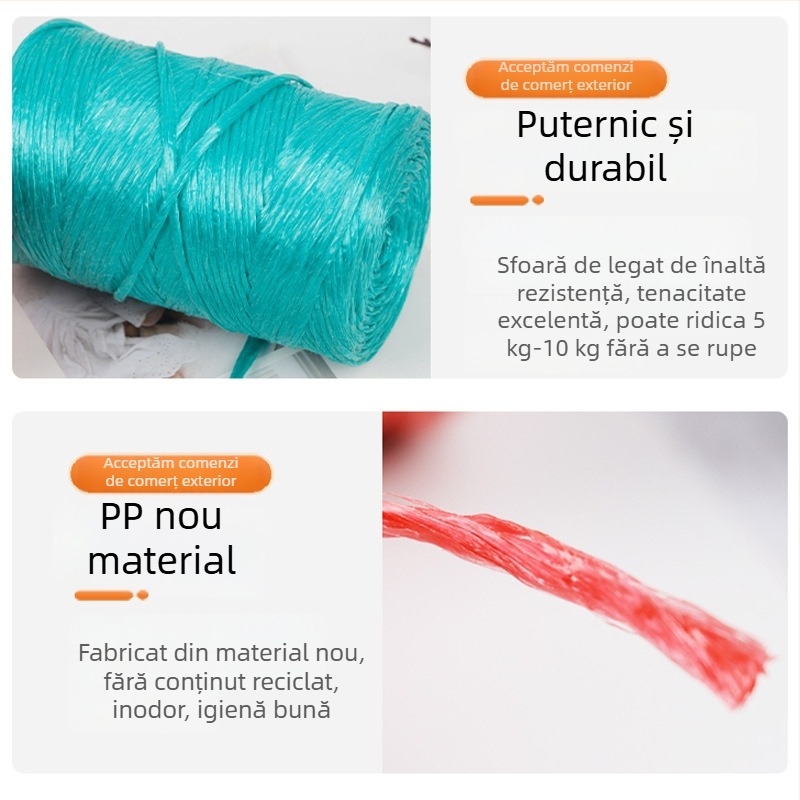 Frânghie țesută din polipropilenă pentru ambalare, colorată