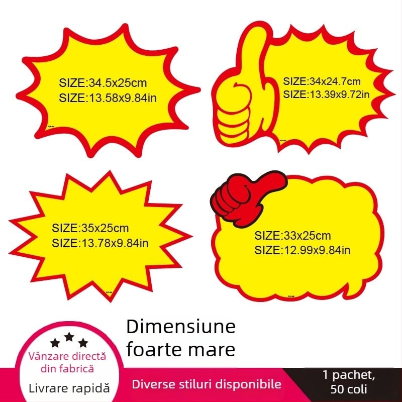 Etichetă de preț și autocolant exploziv pentru supermarket