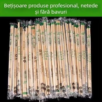 Bețișoare de unică folosință din bambus, ambalate individual pentru take-out, vârfuri rotunde mici, igienice și practice, design panda, OPP5.0/5.5