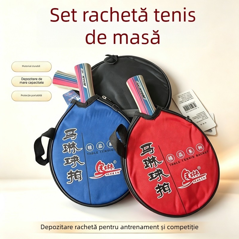 Ma Lin rachetă de tenis de masă - 1002, monobloc, nivel 1 stea, pentru elevi din învățământul primar, mâner lung și scurt