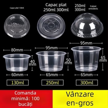 Cupă de plastic de unică folosință pentru budincă cu lapte cu strat dublu, potrivită pentru jeleu, gelatină și ambalare iaurt