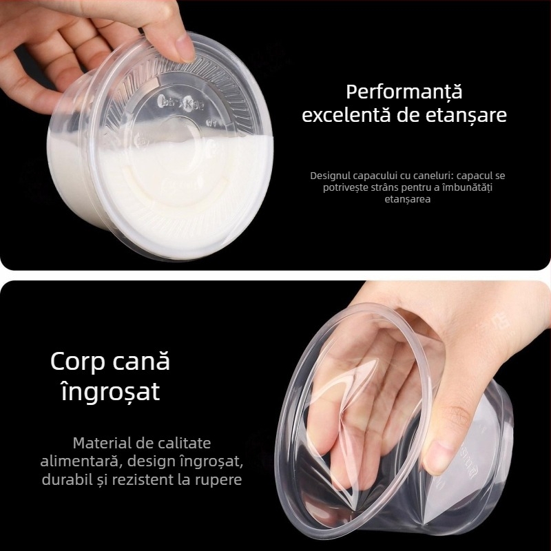 Cupă de plastic de unică folosință pentru budincă cu lapte cu strat dublu, potrivită pentru jeleu, gelatină și ambalare iaurt