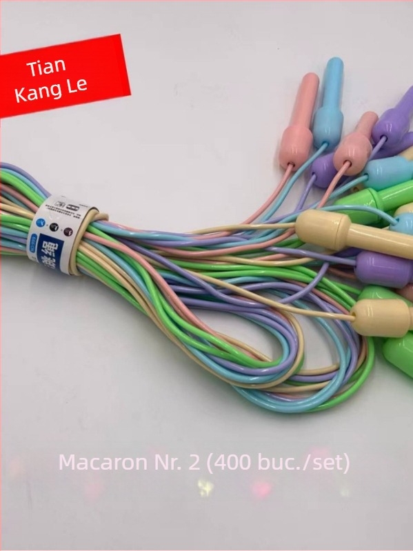 Sfoară de sărit cu PVC colorată macaron, reglabilă, pentru elevi din ciclul primar și gimnazial