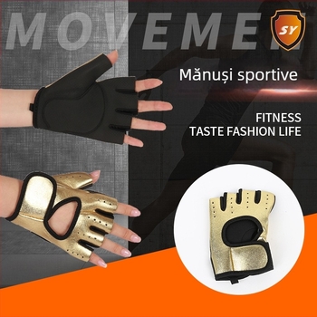 Mănuși de sport pentru exterior, unisex, cu degete parțiale, protecție a palmei pentru antrenamente și ridicări de greutăți, antiderapante