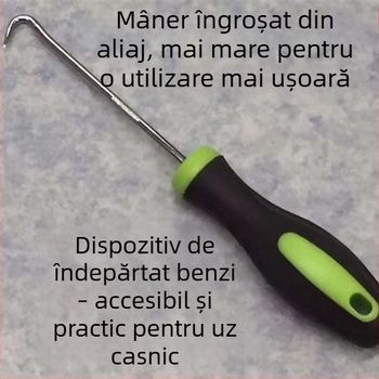 Șurubelniță cu cârlig curbat pentru plasă de ferestre, îndepărtarea bandelor de etanșare și a garniturilor, unelte de demontare