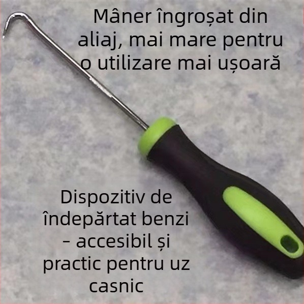 Șurubelniță cu cârlig curbat pentru plasă de ferestre, îndepărtarea bandelor de etanșare și a garniturilor, unelte de demontare