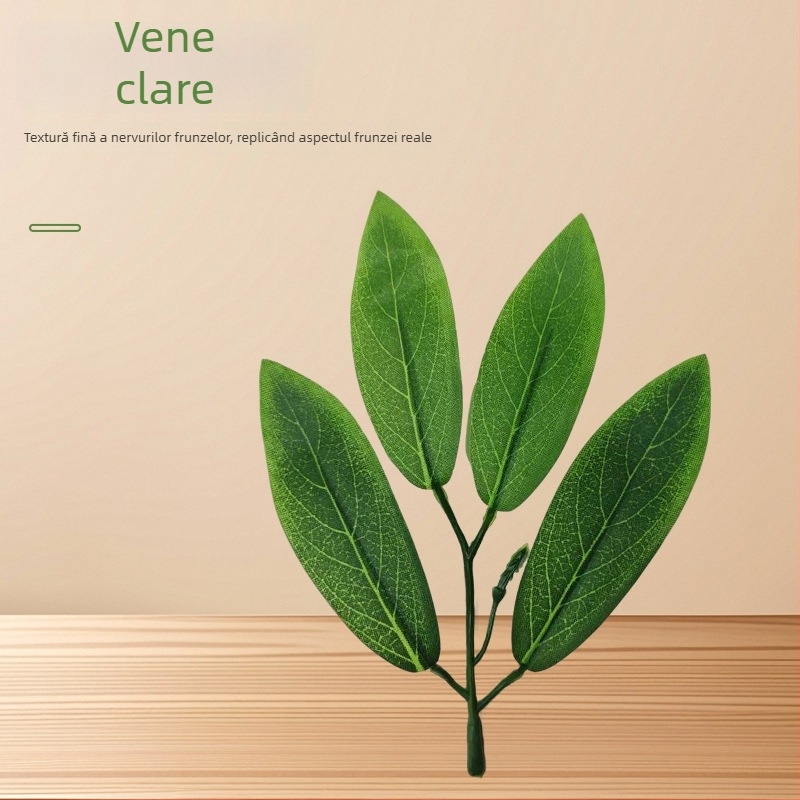 Frunze artificiale de piersic, plante verzi, crenguute artificiale, frunze decorative de înaltă calitate, accesorii handmade pentru buchet, accesorii pentru aranjamente bonsai