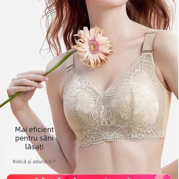Sutien din dantelă cu cupă completă, pentru mărimi mari, modelează bustul și îl face să pară mai mic, anti-prolaps, culoare pielii