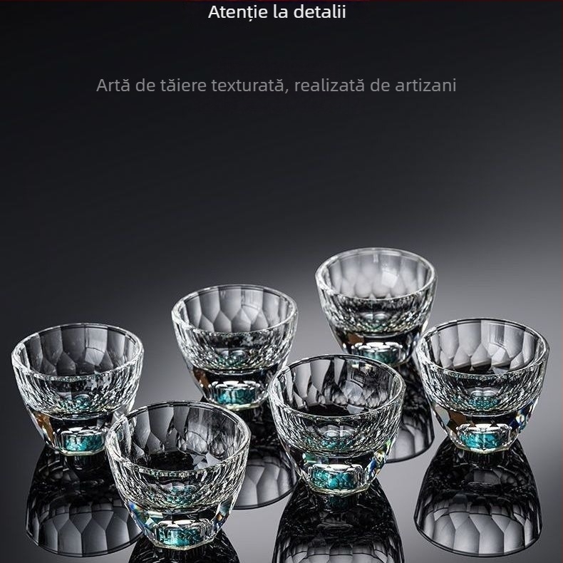 Set de ceai din sticlă de cristal turcoaz, cu ceașcă de distribuție delicată și îngroșată, ceai rezistent la căldură, de înaltă calitate