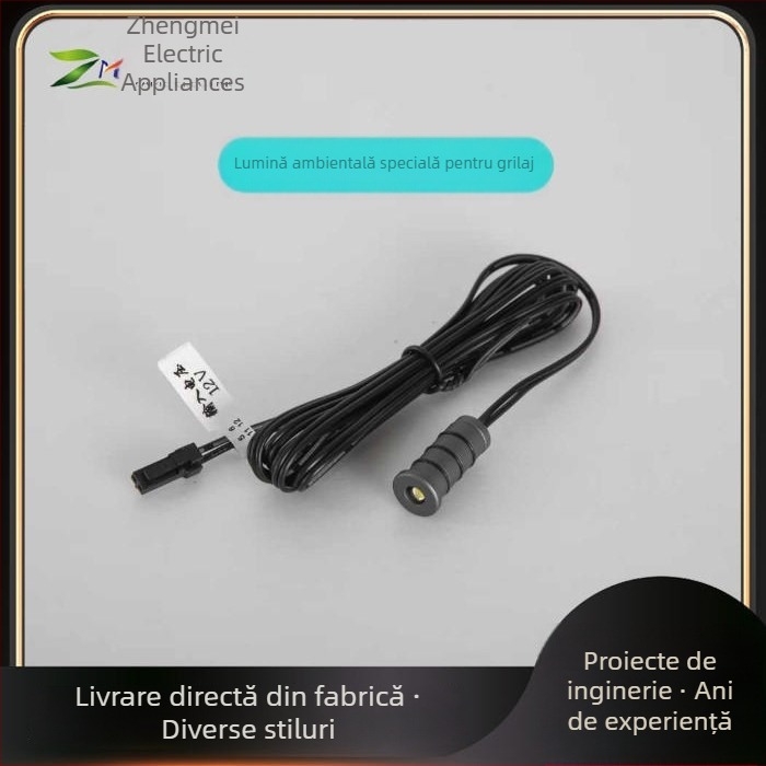 Lampă LED cu grilaj pentru perete, 12V, proiector mini, ultra-compact, deschidere de 8 mm, lampă ambientală cer înstelat