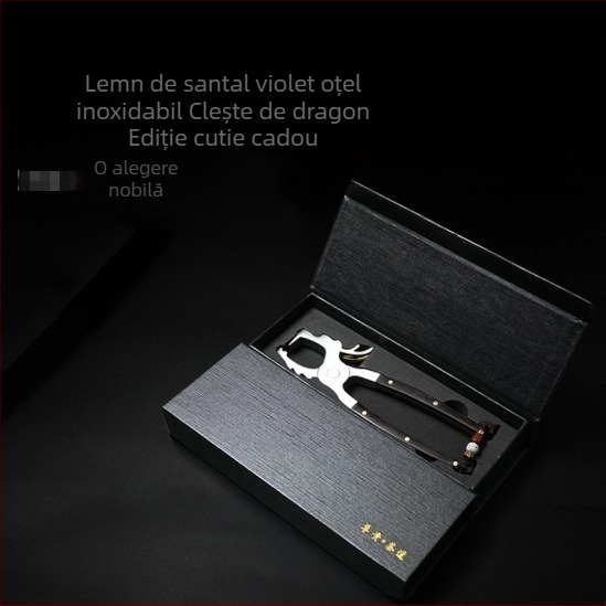 Set de instrumente pentru ceai din oțel inoxidabil și lemn de santal mov: clește pentru ceai, ac pentru ceai, cuțit pentru ceai, deschizător Pu'er pentru cake/brick, foarfecă pentru frunze de ceai