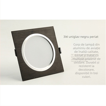 Lumină LED grilă, downlight cu un singur LED, lampă de tavan dreptunghiulară, downlight încastrat cu grilă, 10x10 cm și 15x15 cm
