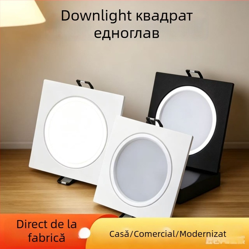 Lumină LED grilă, downlight cu un singur LED, lampă de tavan dreptunghiulară, downlight încastrat cu grilă, 10x10 cm și 15x15 cm