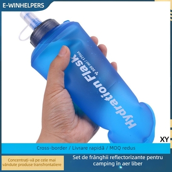 Geantă de apă portabilă pentru exterior, 500 ml, TPU, impermeabilă, pentru drumeții și activități în aer liber