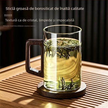 Ceainic din sticlă borosilicat pentru casă și birou, cu separare ceai-apă și filtrare, rezistent la căldură, stil chinezesc nou