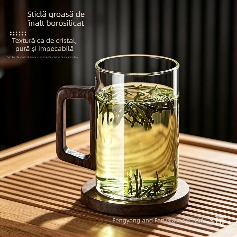 Ceainic din sticlă borosilicat pentru casă și birou, cu separare ceai-apă și filtrare, rezistent la căldură, stil chinezesc nou