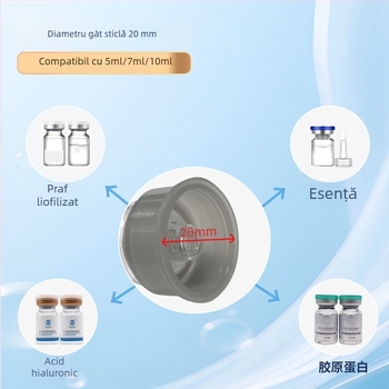 Dispenser de lichide în stil ștampilă cu nano-microcristale, însoțit de flacon de 5 ml și cap de introducere pătrat cu nano-cristale 6D