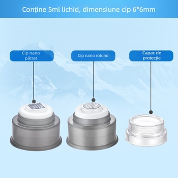 Dispenser de lichide în stil ștampilă cu nano-microcristale, însoțit de flacon de 5 ml și cap de introducere pătrat cu nano-cristale 6D
