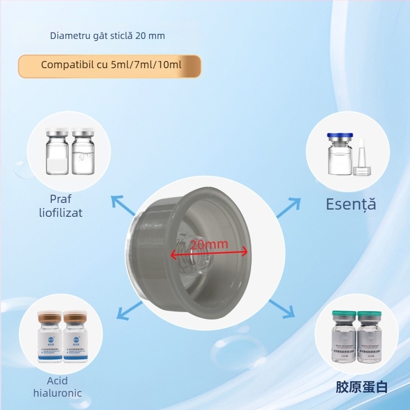Dispenser de lichide în stil ștampilă cu nano-microcristale, însoțit de flacon de 5 ml și cap de introducere pătrat cu nano-cristale 6D