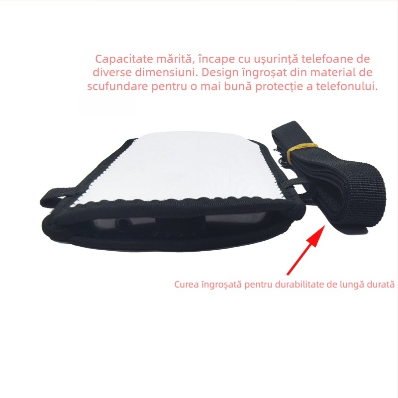 Husă de telefon cu snur, din țesătură de scufundare, imprimare albă prin transfer termic, formă verticală pătrată