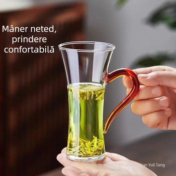 Ceașă de sticlă pentru ceai verde, destinat femeilor, transparentă, stil minimalist, model 2025 de înaltă clasă – Hou Kui Cup