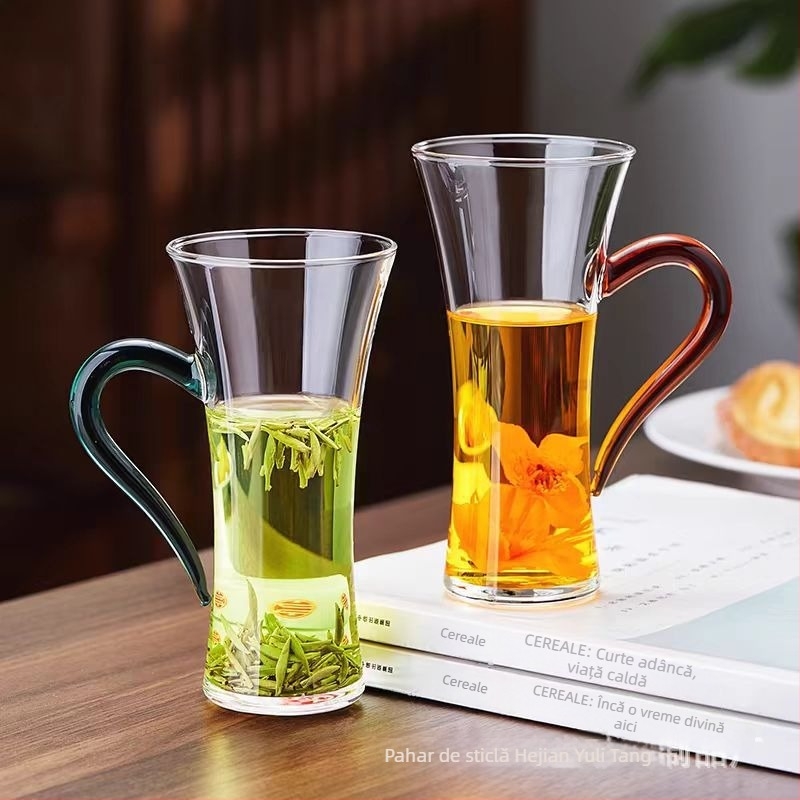 Ceașă de sticlă pentru ceai verde, destinat femeilor, transparentă, stil minimalist, model 2025 de înaltă clasă – Hou Kui Cup