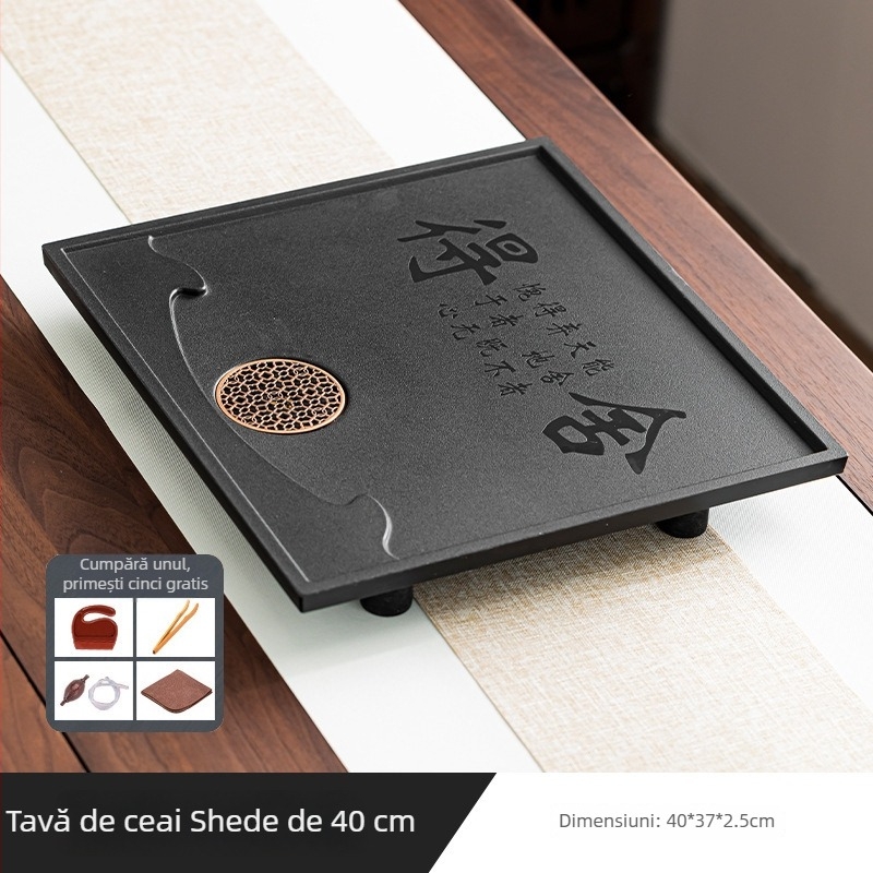 Tavă de ceai din cuarț Shede, strat unic, design minimalist pentru birou și casă