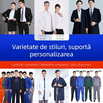 Set de uniformă de lucru pentru vară, mânecă scurtă, imprimare logo, material subțire și bandă reflectorizantă