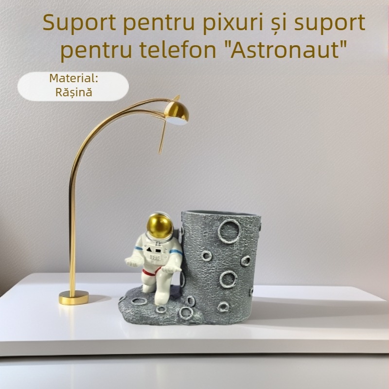 Suport pentru pixuri cu astronaut, în stil modern minimalist, pentru birou; decor creativ, cadou pentru Ziua Profesorului sau pentru ziua de naștere.