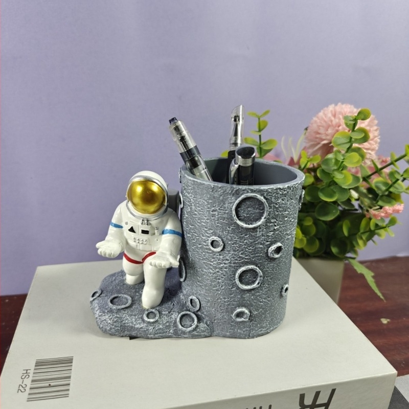 Suport pentru pixuri cu astronaut, în stil modern minimalist, pentru birou; decor creativ, cadou pentru Ziua Profesorului sau pentru ziua de naștere.