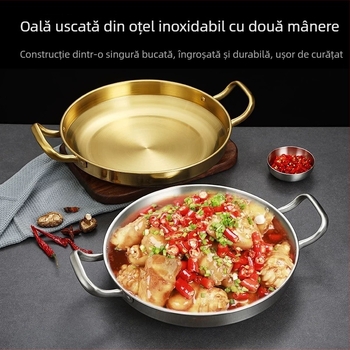 Oală din oțel inoxidabil pentru ramen, stil coreean, oală mică pentru o porție, oală de supă cu fructe de mare