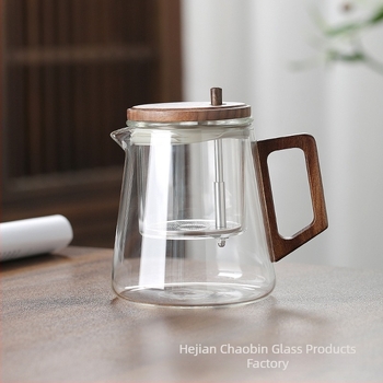Piaoyi Cup ceainic cu interior din sticlă, filtru de ceai și presă pentru prepararea ceaiului, 650 ml