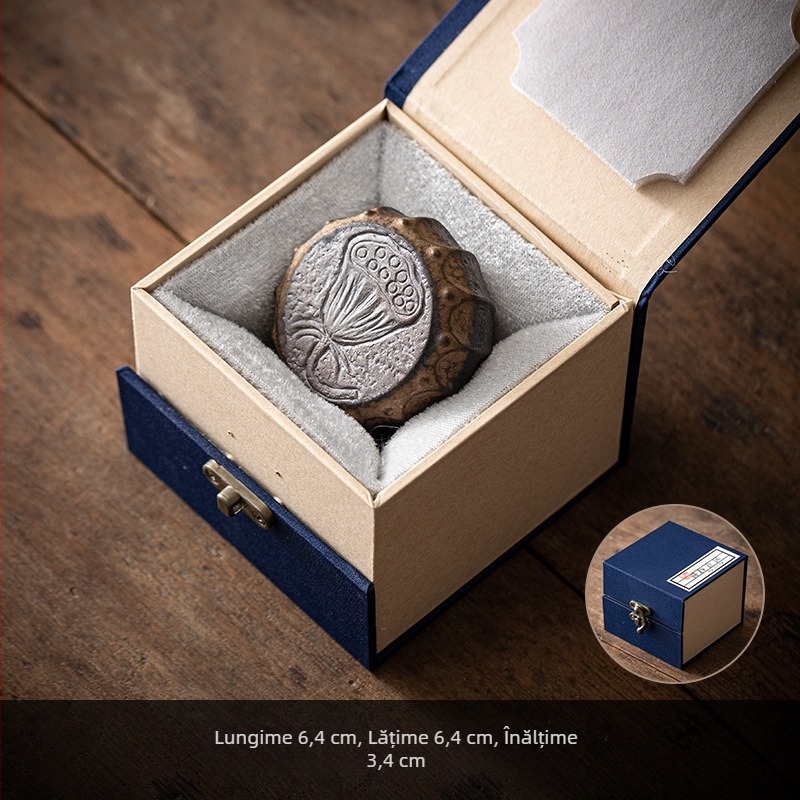 Suport pentru capac Zen, cu motiv lotus, pentru ceainic din lut purpuriu, accesoriu decorativ pentru tava de ceai